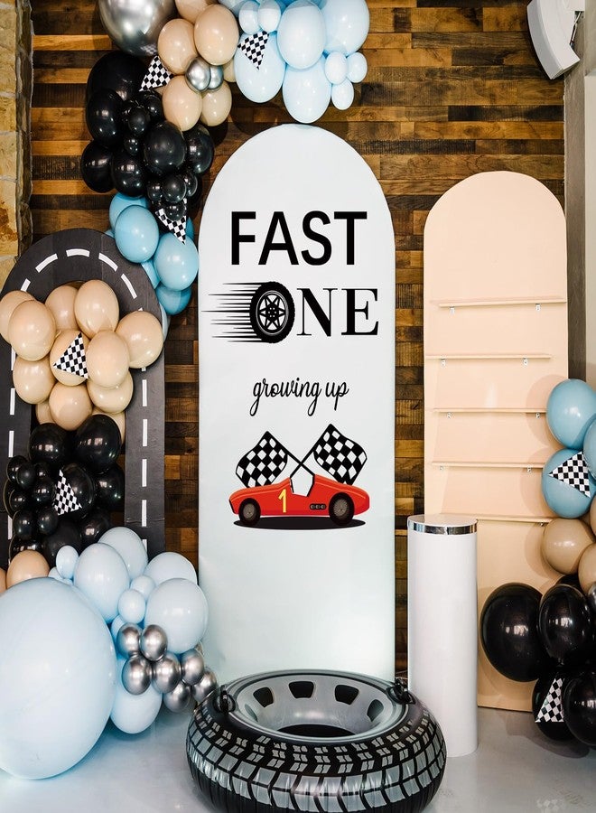 Sonwyoung Fast One/two Birthday Racing Car Themed Decal Sign for Backdrop Race Car Birthday Wall Stickers Decoration Sign for Party Photoprop Balloon Arch Boys Girls (One) - Image 4