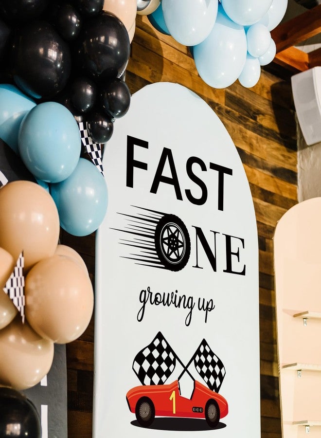 Sonwyoung Fast One/two Birthday Racing Car Themed Decal Sign for Backdrop Race Car Birthday Wall Stickers Decoration Sign for Party Photoprop Balloon Arch Boys Girls (One) - Image 5