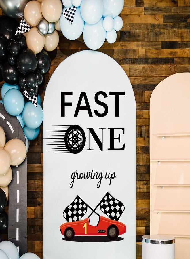 Sonwyoung Fast One/two Birthday Racing Car Themed Decal Sign for Backdrop Race Car Birthday Wall Stickers Decoration Sign for Party Photoprop Balloon Arch Boys Girls (One) - Image 1