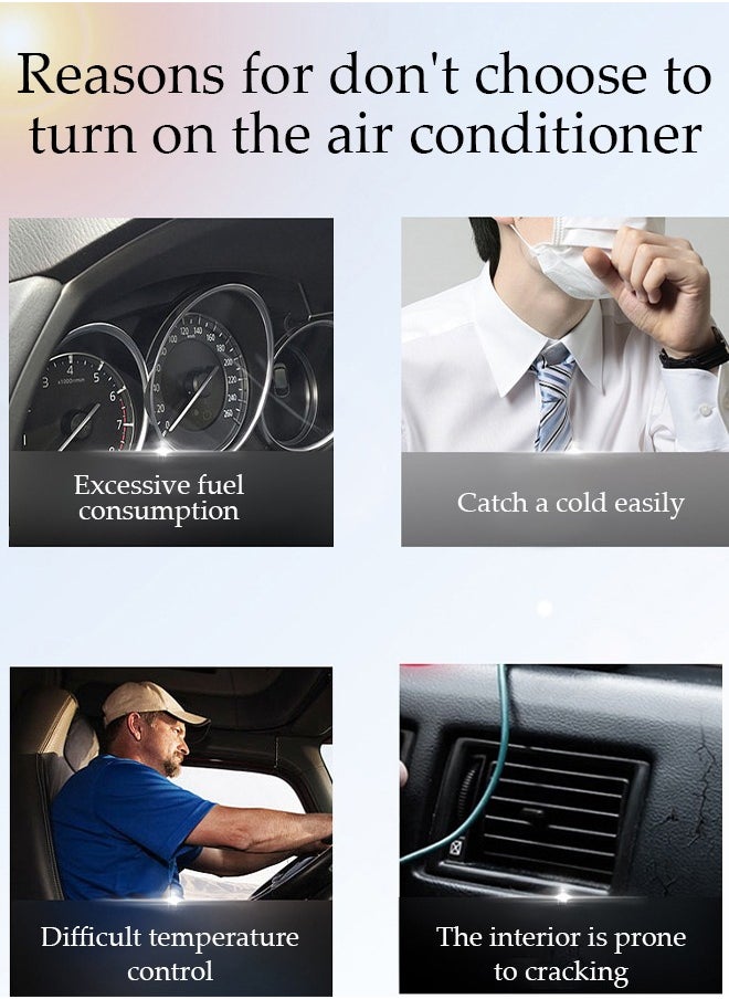 DUNISO - Cup Holder Car Fan, USB Powered Fan, 360° Rotation Car Cooling Fan with Flexible Gooseneck, Portable Vehicle Fan, Adjustable Base for Van Truck SUV RV Sedan - Image 1