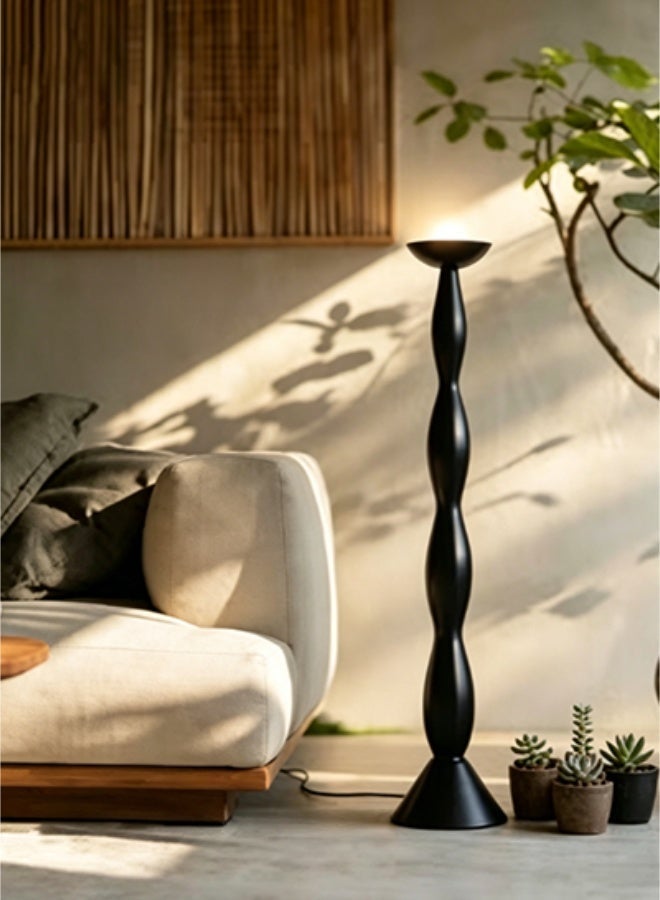 Floor Lamp Modern Large Sculpture Floor Lamp - 180cm Tall Wavy Black FRP Floor Lamp, Dimmable Warm Glow LED, 3C Security Certified Foot Switch, Artistic Uplight for Living Room/Bedroom/Hotel/Dining Hall - Image 3