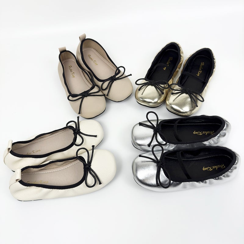 Ins Popular Egg Roll Shallow Mouth Kidsren'S Flats Shoes Soft Sole New Style Gentle And Versatile Girls' Flats Scoop Shoes - Image 2