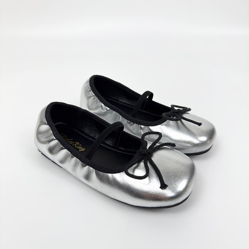 Ins Popular Egg Roll Shallow Mouth Kidsren'S Flats Shoes Soft Sole New Style Gentle And Versatile Girls' Flats Scoop Shoes - Image 1