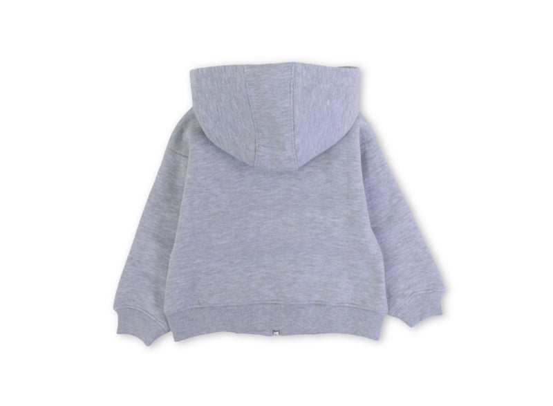 U-JA44002 Grey Zip-Up Hoodie - Image 3