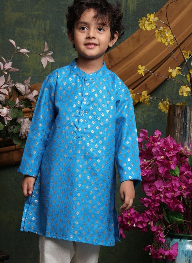Saka Designs طقم قميص وبنطلون مزخرف بالأزهار للأولاد - Image 2