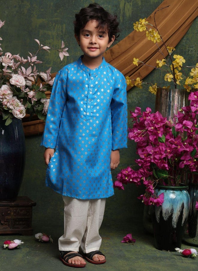 Saka Designs طقم قميص وبنطلون مزخرف بالأزهار للأولاد - Image 5