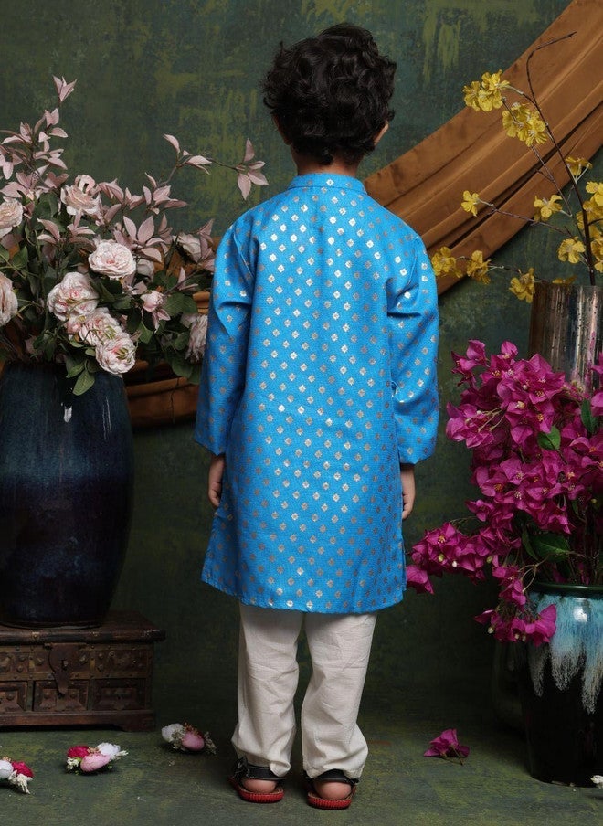 Saka Designs طقم قميص وبنطلون مزخرف بالأزهار للأولاد - Image 4