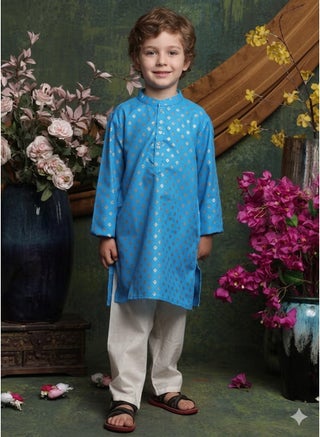 Floral Printed Kurta And Pyjamas Set For Boys