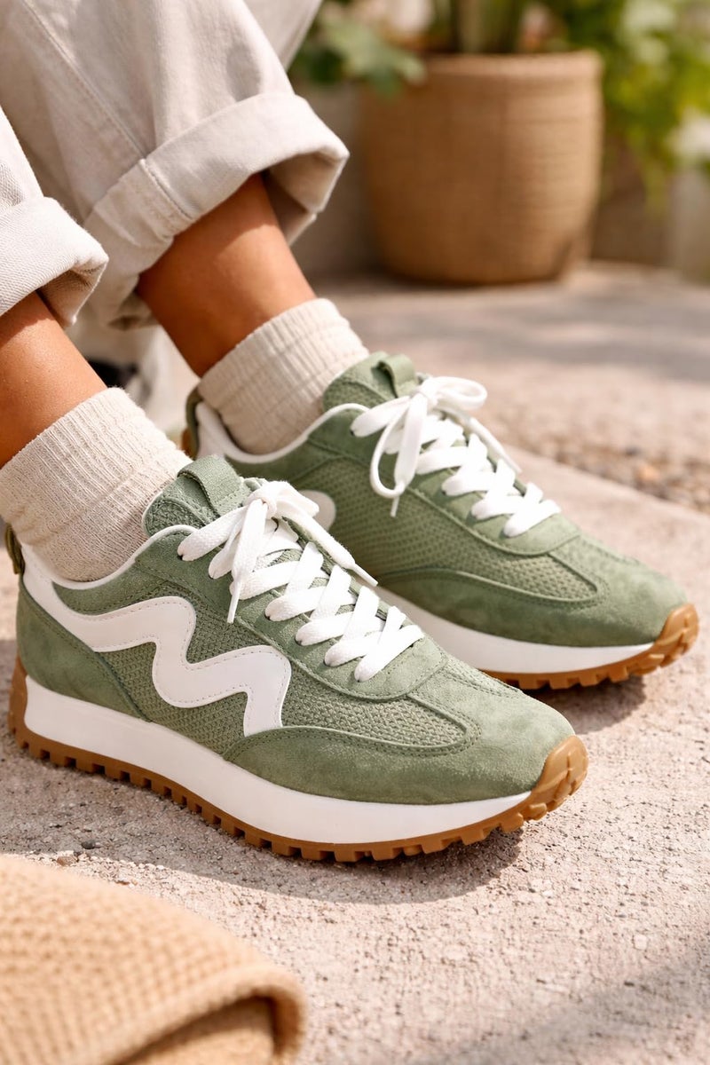 Project Cloud Trendy Fashion Sneakers for Women 2026 - Memory Foam and Non-Slip Comfortable Casual Ladies Shoes for Womens Fashion Sneakers - Lightweight Lace-up Shoes (Lecco,Oliv,6) Olive - Image 2