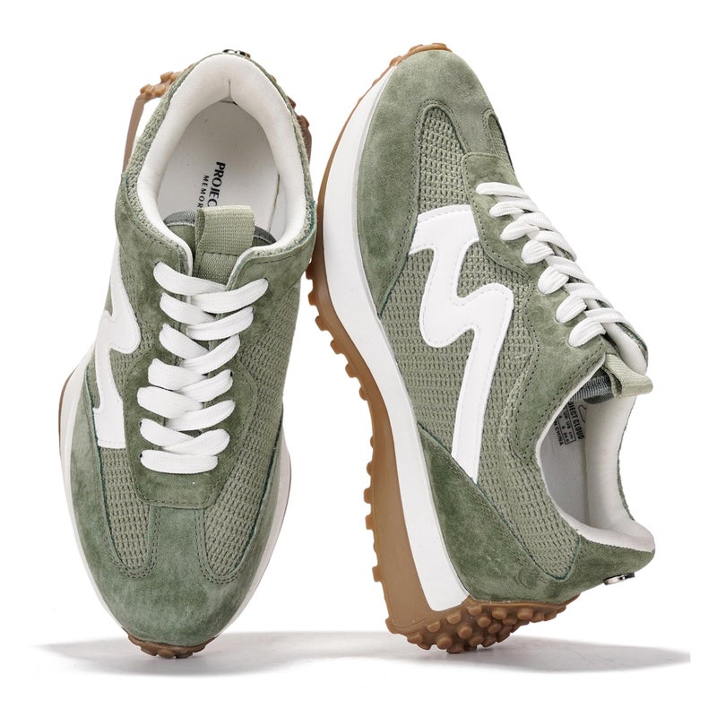 Project Cloud Trendy Fashion Sneakers for Women 2026 - Memory Foam and Non-Slip Comfortable Casual Ladies Shoes for Womens Fashion Sneakers - Lightweight Lace-up Shoes (Lecco,Oliv,6) Olive - Image 1