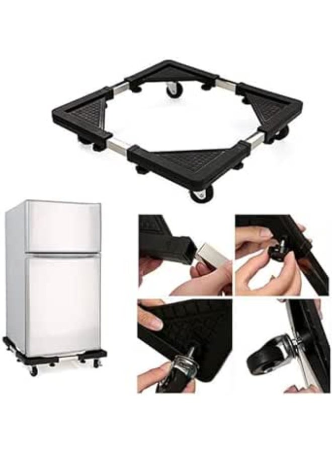 Adjustable Appliance Stand Base with Wheels, Heavy-Duty Moving Trolley for Refrigerator Washing Machine - Image 3