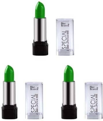 Blue Heaven BLUE HEAVEN Special Lipstick Natural Magic 4g Pack of 3 Green 4 g 