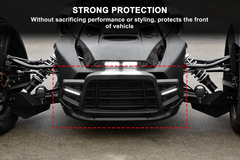 SAUTVS Front Bumper Guard with LED Light for Can-Am Ryker, Front Profile Bumper Guard Protector with LED Accent Light for Can Am Ryker 600 900 Sport Rally All Models Accessories (Replace #219401108) - Image 2