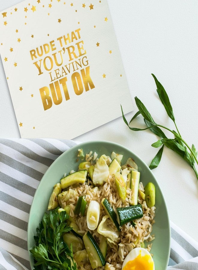 Pandecor 50 Pieces 6.5 inches Disposable Napkins "Rude That You are Leaving But OK"Napkins for Going Away Job Change Office Retirement Farewell Party Decorations - Image 5