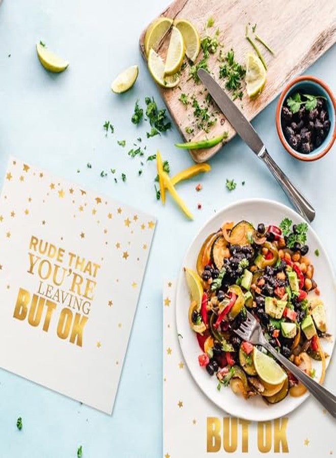 Pandecor 50 Pieces 6.5 inches Disposable Napkins "Rude That You are Leaving But OK"Napkins for Going Away Job Change Office Retirement Farewell Party Decorations - Image 4