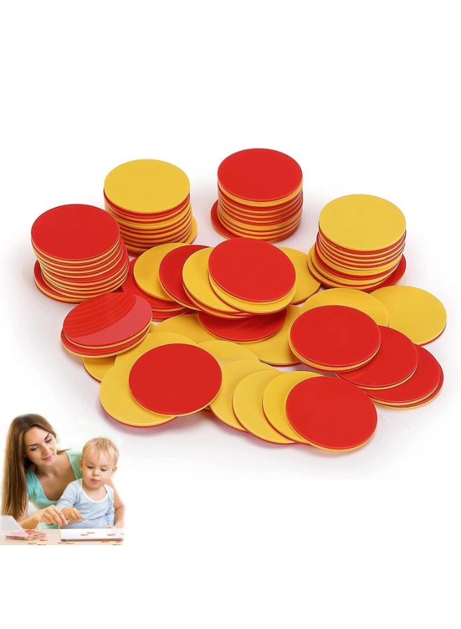 Peachjoy 100pcs Two Color Counter, Counters for Kids Maths, Counters, Math Counter, Red and Yellow Counters, Math Counters for Kids, Counting Chips - Image 1