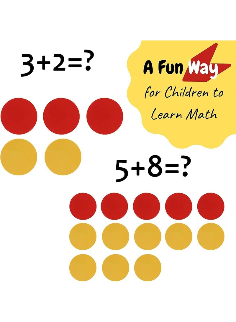 Peachjoy 100pcs Two Color Counter, Counters for Kids Maths, Counters, Math Counter, Red and Yellow Counters, Math Counters for Kids, Counting Chips - Image 2