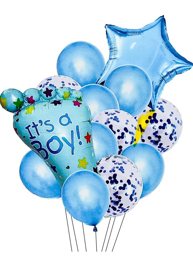 MARKQ Itâ€™s a boy Balloon Set [14 Pieces] Baby Shower Decorations for Boy, Baby Boy Balloons for Birthday Party Decoration Gender Reveal Supplies - Image 1
