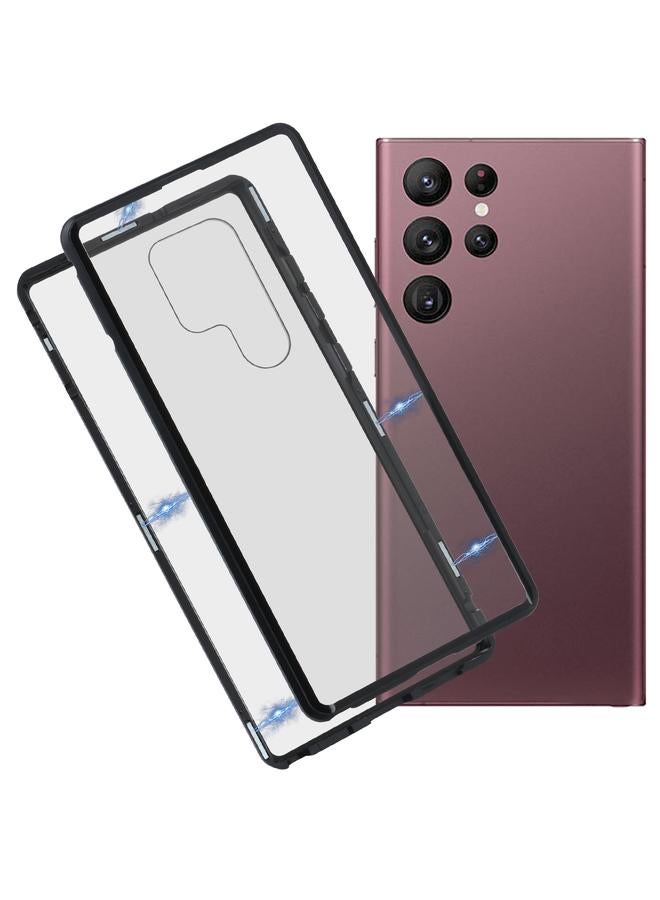 S-TOP Case For Samsung Galaxy S22 Ultra 5G HD Magnetic Metal Tempered Glass Phone Case - Image 1