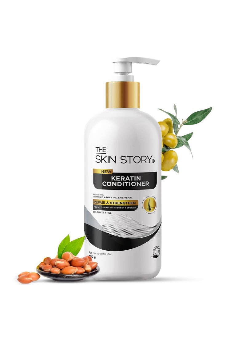 Skin Story Clean Beauty The Skin Story Keratin Smooth Hair Conditioner Repair Split End Damage Hair Long Lasting Conditioning for Frizzy Dry Silky Hair with Argan Oil  - Image 1