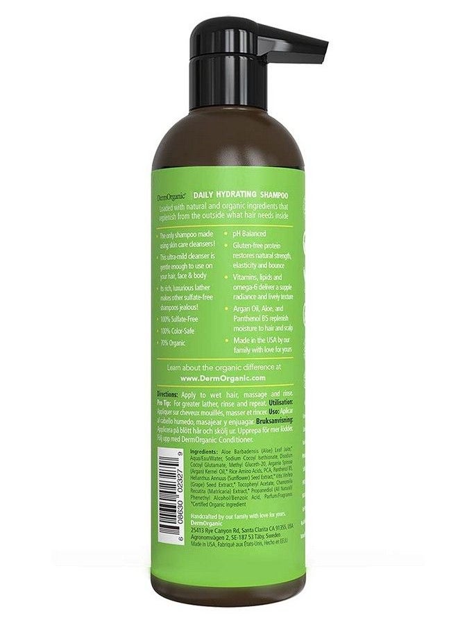 DermOrganic - Daily Hydrating Shampoo With Argan Oil Sulfatefree & Colorsafe 16.9 Fl.Oz. (Packaging May Vary) - Image 1