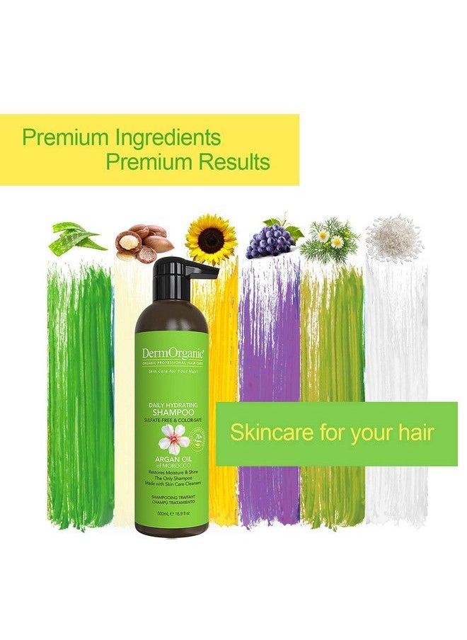 DermOrganic - Daily Hydrating Shampoo With Argan Oil Sulfatefree & Colorsafe 16.9 Fl.Oz. (Packaging May Vary) - Image 1