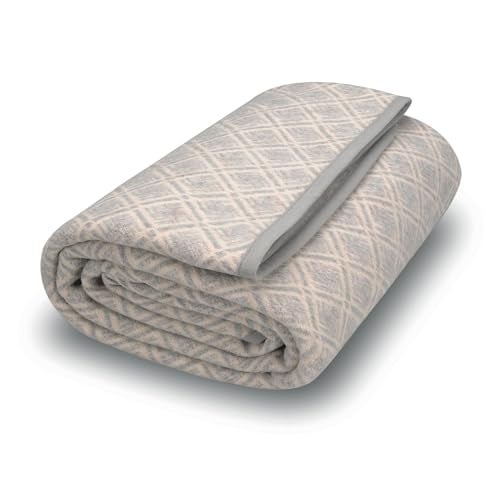 ACUSHLA Merino Wool Blanket - Soft Warm Thick Washable Large Bed Couch Camping Outdoor Travel Throw Blanket All Weather, Plaid Grey 79X63 - Image 1