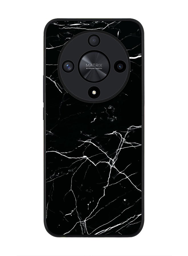 Stylizedd Rugged Black edge case for Honor X9b, Slim fit Soft Case Flexible Rubber Edges Anti Drop TPU Gel Thin Cover- Marble Print Black - Image 1