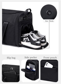 ARCTIC HUNTER Foldable Travel Duffel Bag with Shoes Compartment, Large Sport Hand Bag for Men and Women, Black  - Image 5