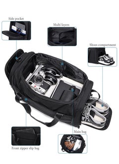 ARCTIC HUNTER Foldable Travel Duffel Bag with Shoes Compartment, Large Sport Hand Bag for Men and Women, Black  - Image 4