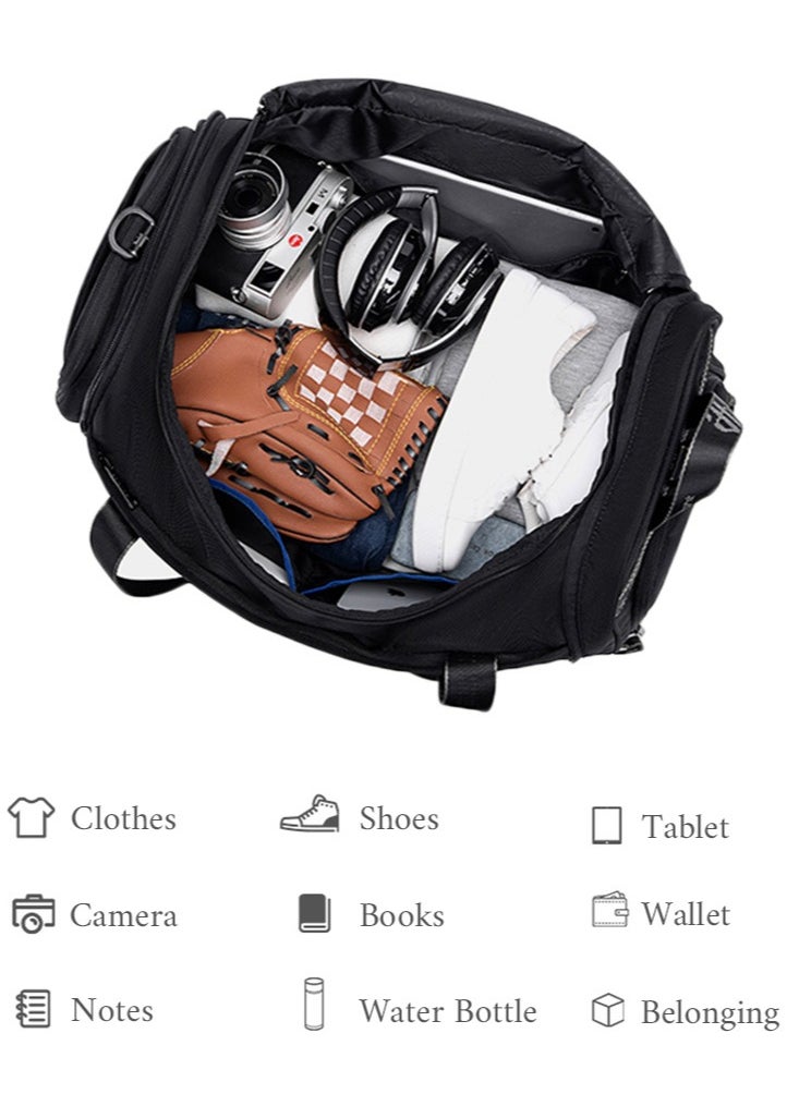 ARCTIC HUNTER - Foldable Travel Duffel Bag with Shoes Compartment, Large Sport Hand Bag for Men and Women, Black - Image 1