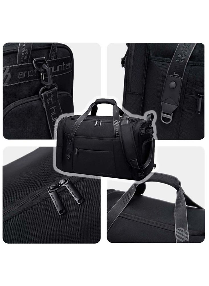 ARCTIC HUNTER - Foldable Travel Duffel Bag with Shoes Compartment, Large Sport Hand Bag for Men and Women, Black - Image 1