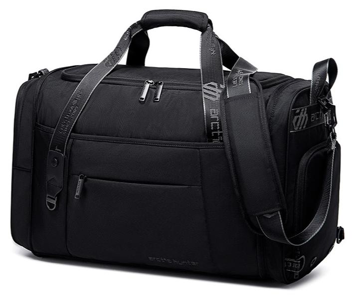 ARCTIC HUNTER Foldable Travel Duffel Bag with Shoes Compartment, Large Sport Hand Bag for Men and Women, Black - Image 1