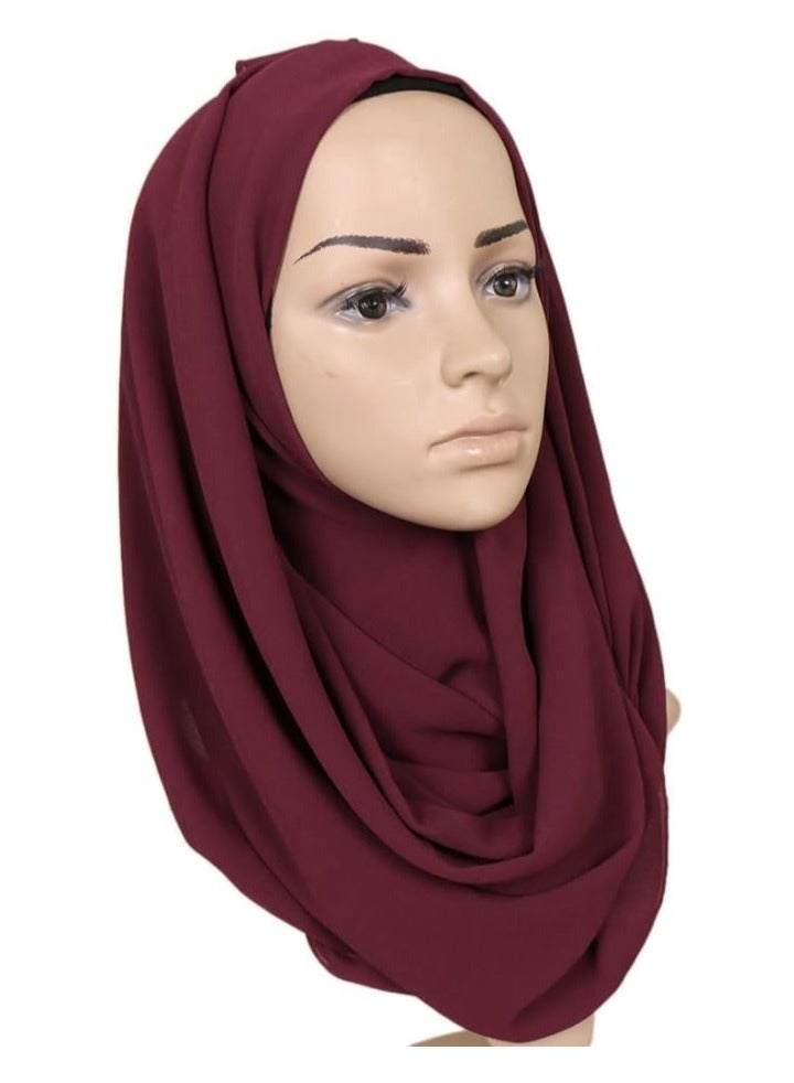 Chiffon Scarf for Women Fashion Soft Hijab Long Scarf Wrap - Image 1