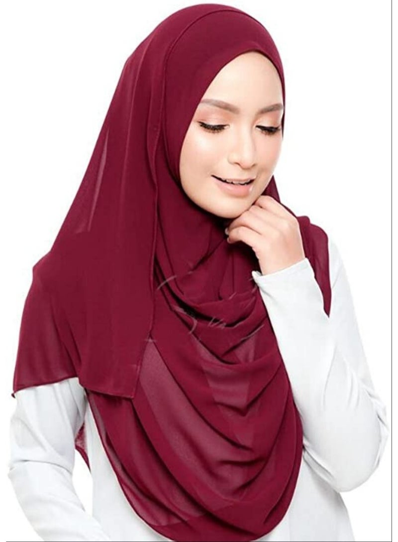 Chiffon Scarf for Women Fashion Soft Hijab Long Scarf Wrap - Image 2