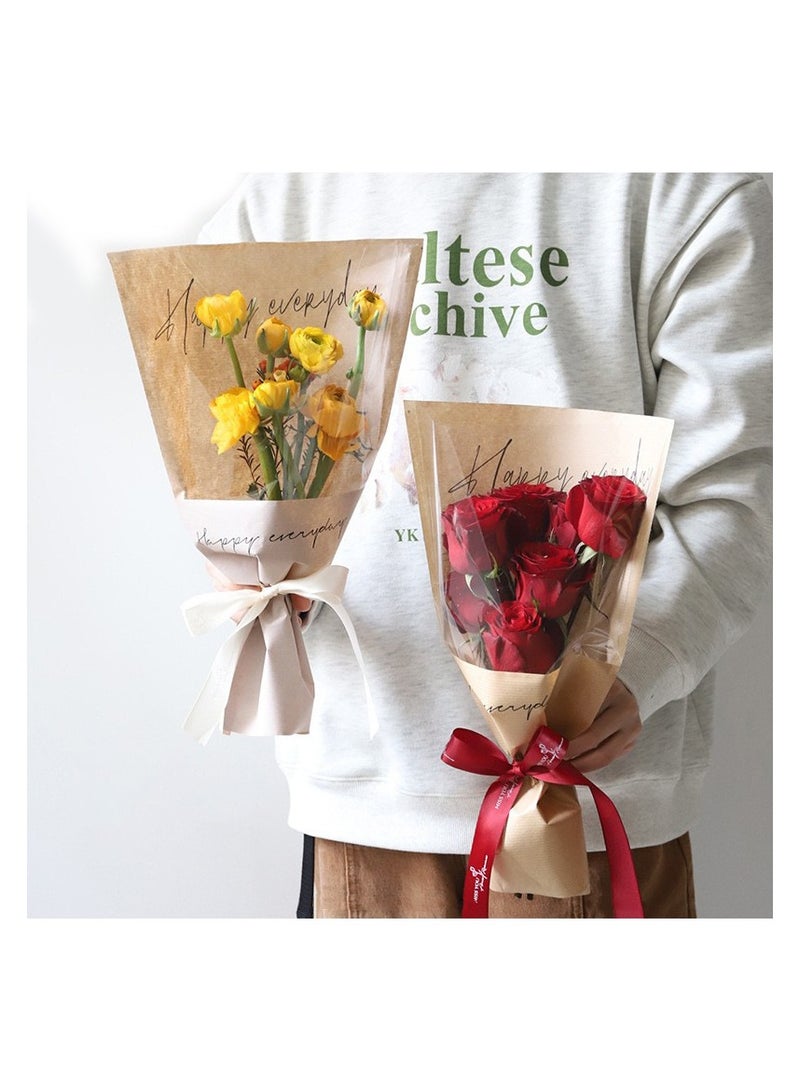 20 PCS Flower Bags For Bouquets,11 x 17.3 Inches Flower Sleeves Floral Wrapping Paper,Bulk Florist Packaging Supplies,White - Image 2