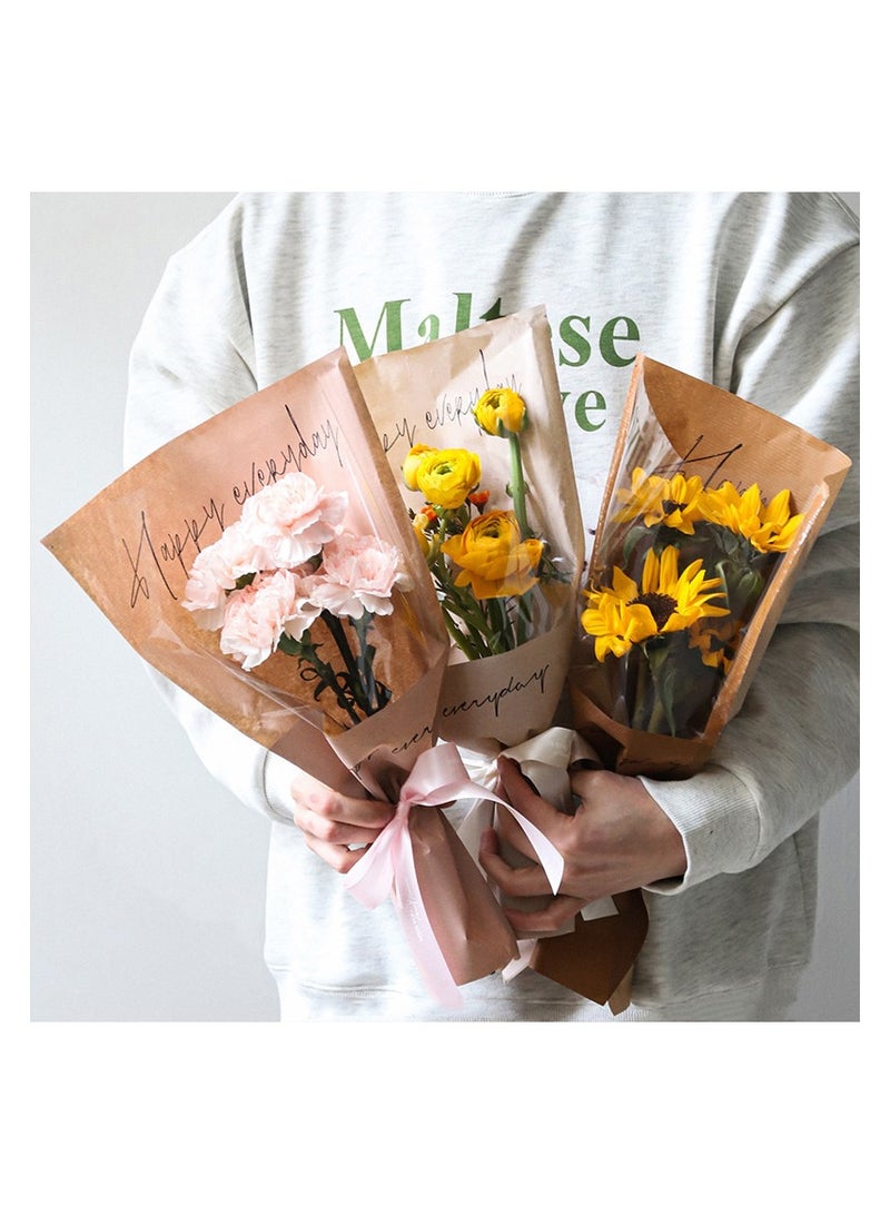 20 PCS Flower Bags For Bouquets,11 x 17.3 Inches Flower Sleeves Floral Wrapping Paper,Bulk Florist Packaging Supplies,White - Image 3