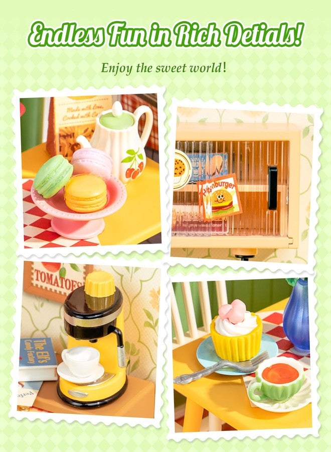 روبوتايم مجموعة روبوتيم سوبر كريتور، مجموعة بناء منزل مصغر، مجموعة ألعاب بناء منزل بلاستيكي، مجموعة صنع غرفة طعام صغيرة، نموذج حرفي، هواية، هدية فريدة (غرفة طعام مزينة بالزهور) - Image 3
