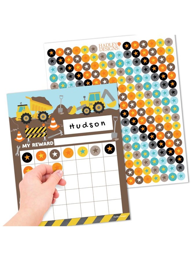 Hadley Designs 25 Construction Reward Sticker Chart For Kids Behavior Chart For Classroom - Classroom Incentive Chart For Classroom Reward Chart For Kids Behavior, Star Chart For Kids Behavior Chart For Kids - Image 1