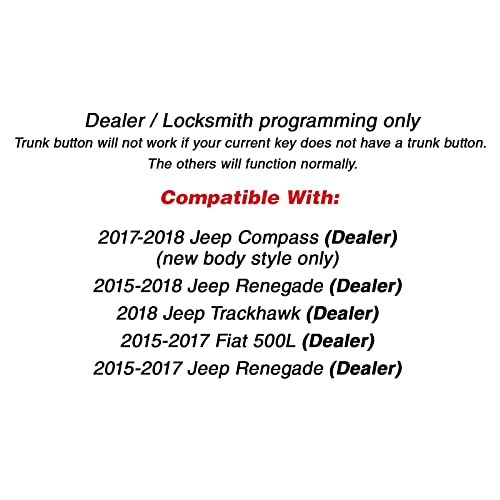 KeylessOption Keyless Entry Remote Car Smart Key Fob Starter for Dodge Dart Charger Challenger M3N-40821302 (Pack of 2) - Image 4