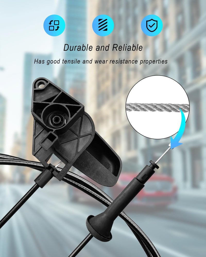 GUZIKO Hood Release Cable Pull Handle Assembly Replace DS7Z-16B626-C DS7Z-99042C74-A, Hood Release Handle with Latch Bracket and Cable Fit for Ford Fusion Lincoln MKZ 2013 2014 2015 2016 2017 2018 - Image 3