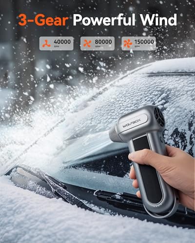 WOLFBOX MF100 Electric Air Duster-150000RPM Super Power Cordless Air Duster, Rechargeable Brushless Motor Durable Blower, 3-Gear Adjustable Dust Blower for Computer, Keyboard, Outdoor, House and Car - Image 4