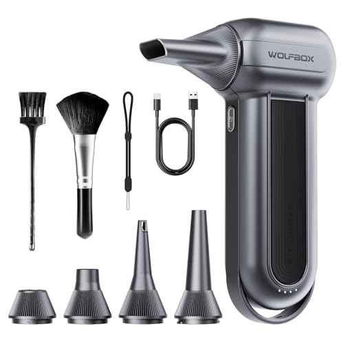 WOLFBOX MF100 Electric Air Duster-150000RPM Super Power Cordless Air Duster, Rechargeable Brushless Motor Durable Blower, 3-Gear Adjustable Dust Blower for Computer, Keyboard, Outdoor, House and Car - Image 1
