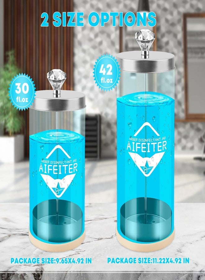 Aifeiter Barber Disinfectant Jar (30 oz) With Stainless Steel Tray and Removable Basket - Sterilizing Container for Salon or Nail Spa Tools - Image 2