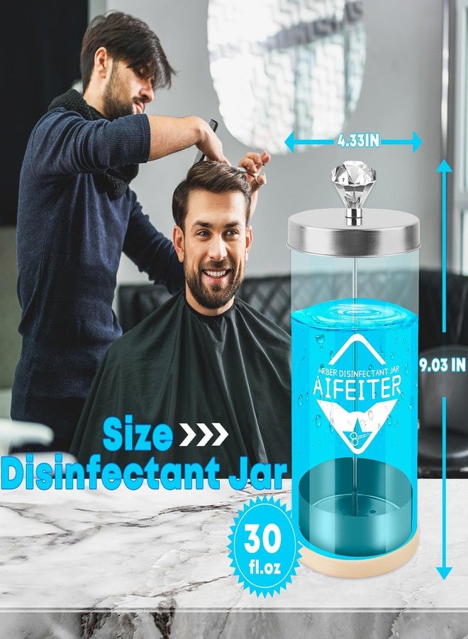 Aifeiter Barber Disinfectant Jar (30 oz) With Stainless Steel Tray and Removable Basket - Sterilizing Container for Salon or Nail Spa Tools - Image 4