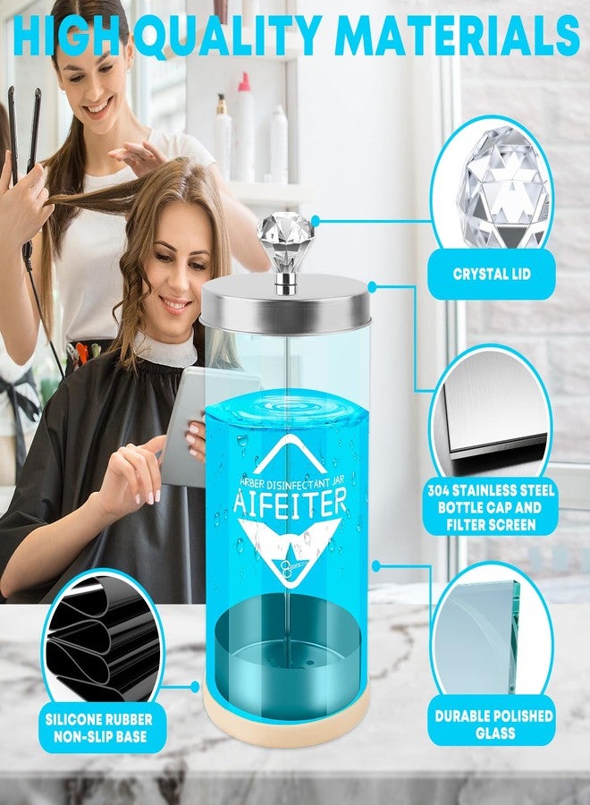 Aifeiter Barber Disinfectant Jar (30 oz) With Stainless Steel Tray and Removable Basket - Sterilizing Container for Salon or Nail Spa Tools - Image 5
