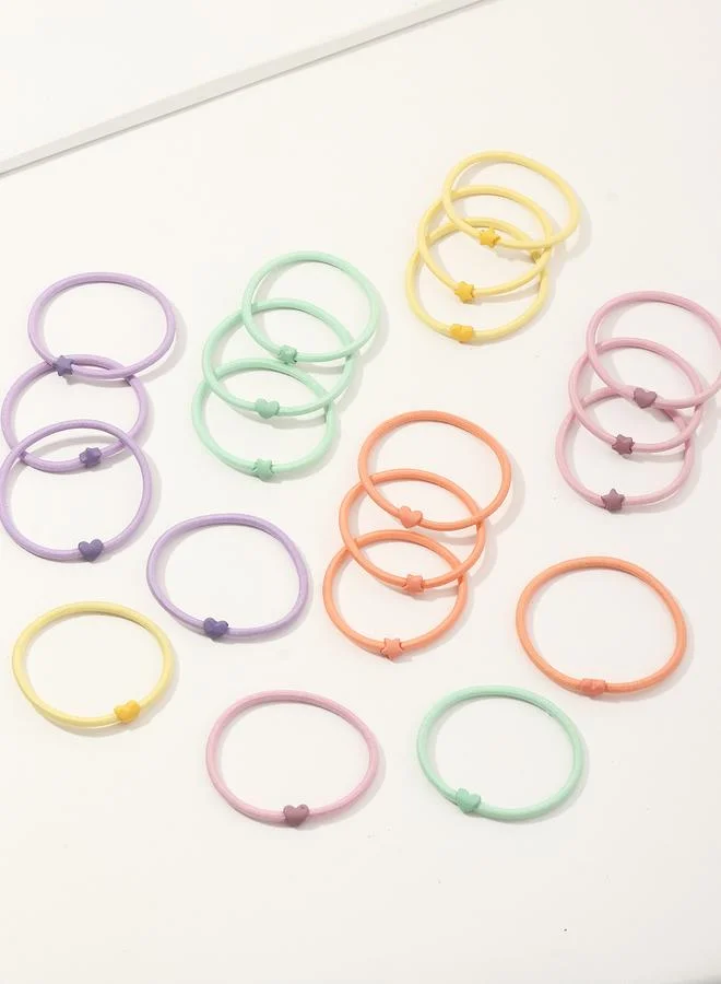 تايك تو 20-Piece Color Block Star Hair Tie Set