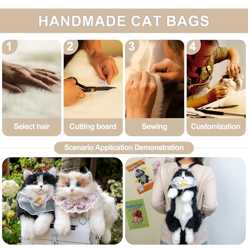Chongker Cat Shaped Backpack - Handcrafted Stuffed Animals Plush Bag with Adjustable Shoulder, Crossbody, and Handbag Straps (Blackcat) - Image 4