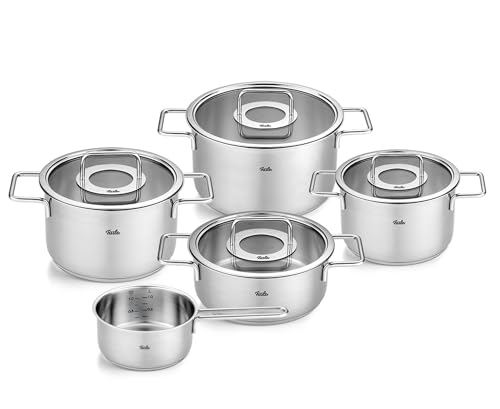 Fissler Pure Collection Stainless Steel 9 piece Set with Glass Lids - Image 1