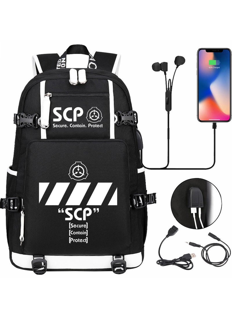 USB Print Youth Casual Travel Backpack